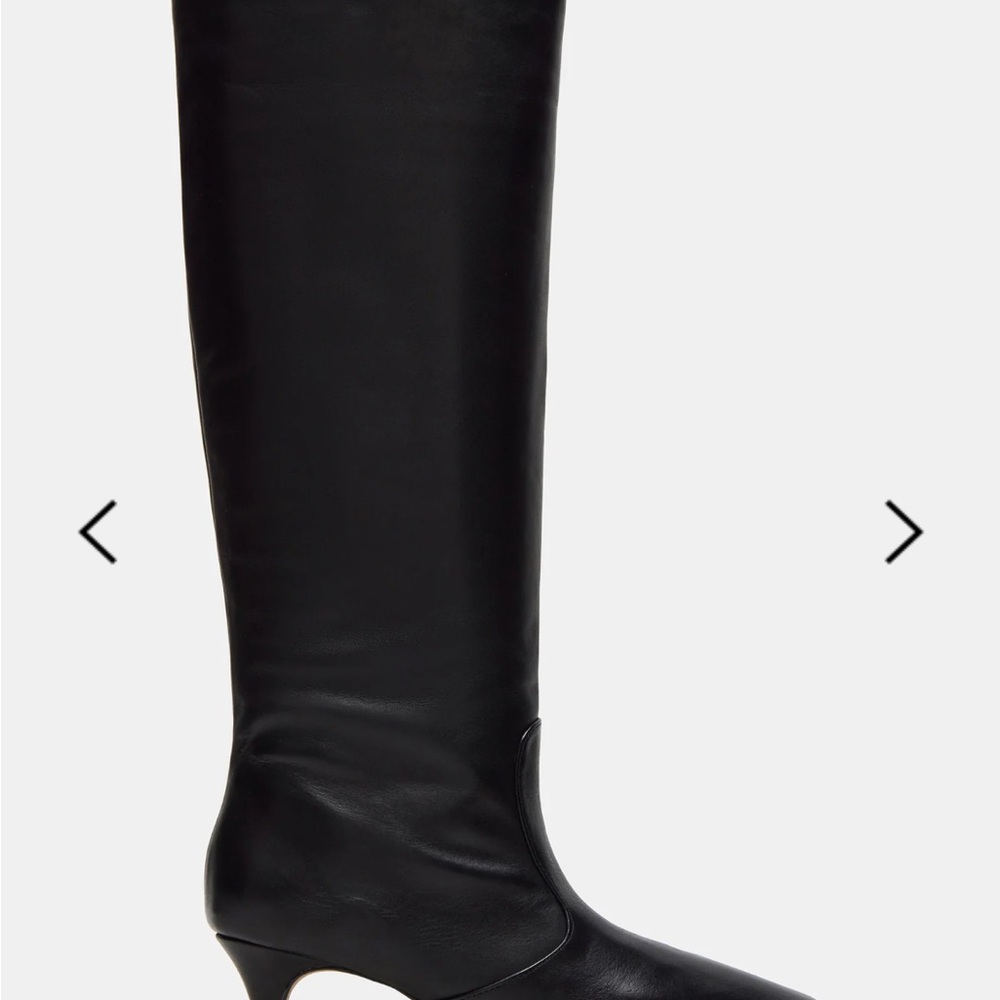 Steve Madden Lander Black Leather kitten Heeled Boots 8.5 - Picture 4 of 14